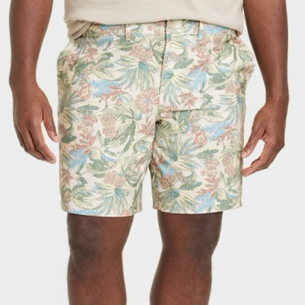 (A12)‎ Good fellow & Co. Mens 9 Floral Print Hybrid Swim Shorts, Size 36, NWT